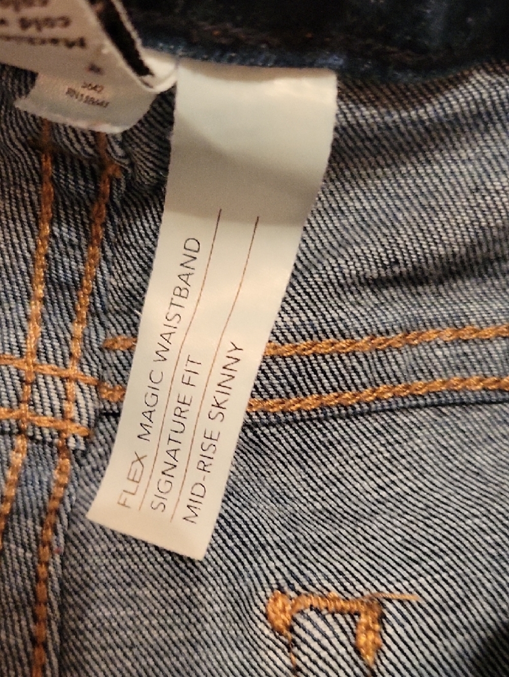 Lane Bryant Flex Magic Waistband Dark Blue Distressed Skinny Jeans - Picture 4 of 4